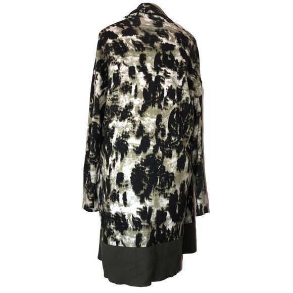 Roz & Ali Women's Green Watercolor Abstract Print Open Front Cardigan‎ Sweater M - Picture 4 of 9